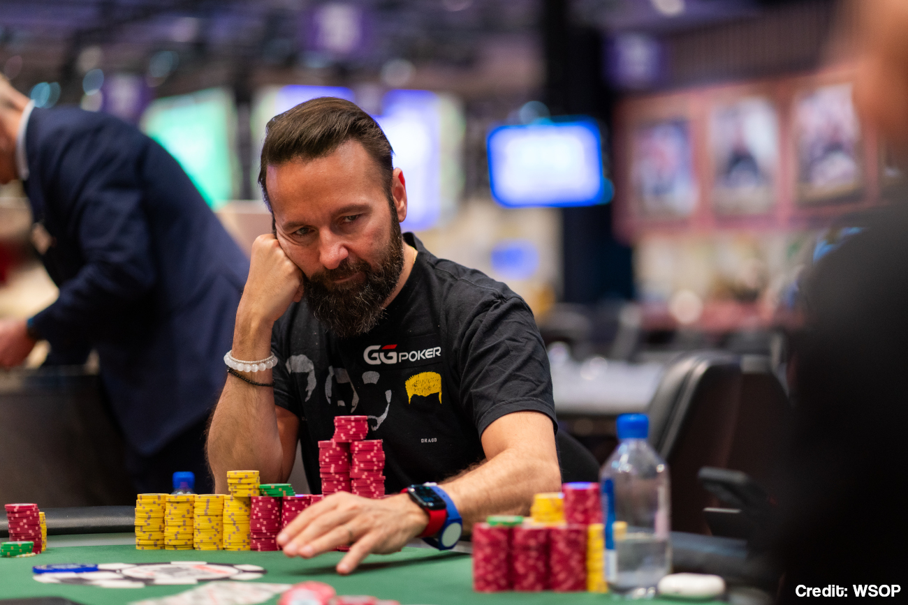 Daniel Negreanu is seen competing in Event 78 -- 1500 BOUNTY Pot-Limit Omaha